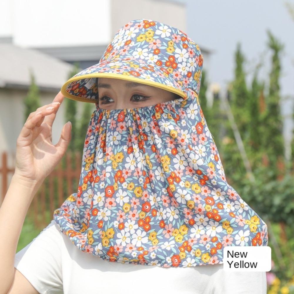 Anti-UV Sun Hat Breathable Sun Visor Cap Fashion Sunscreen Hat Outdoor New Yellow
