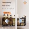 Foldable Kitchen Under-Sink Pull-Out Storage Rack for Seasoning and Tableware