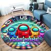 Among Us Custom Name Round Area Rug,Carpet Rug for Living Room Bedroom Sofa Playroom Decor,Non-slip Floor Mat