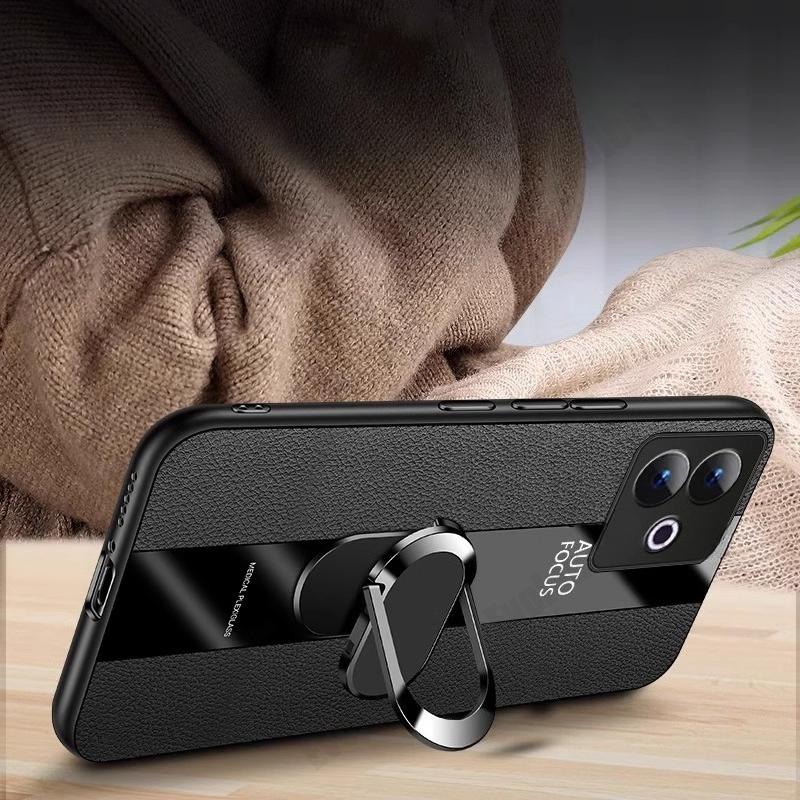 Für OPPO Realme GT 7 7T Magnetischer Ringständer Halter Handyhülle Für Realme GT 8 Pro Luxus Leder Stoßfester Bumper Rückseite