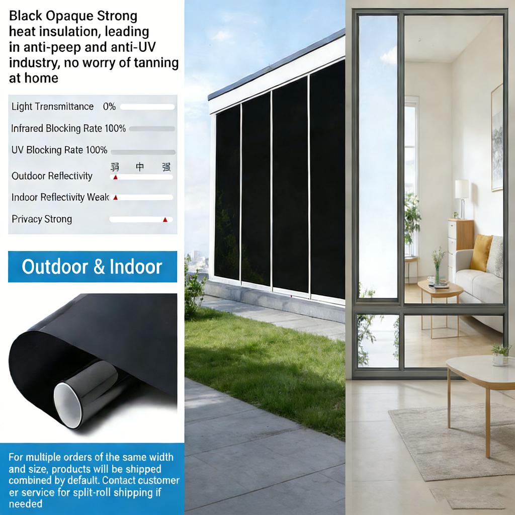 Hot-Selling Frosted Privacy Window Film, Anti-Glare Blackout Heat Blocking, Removable No Residue Easy Stick for Home Office Car