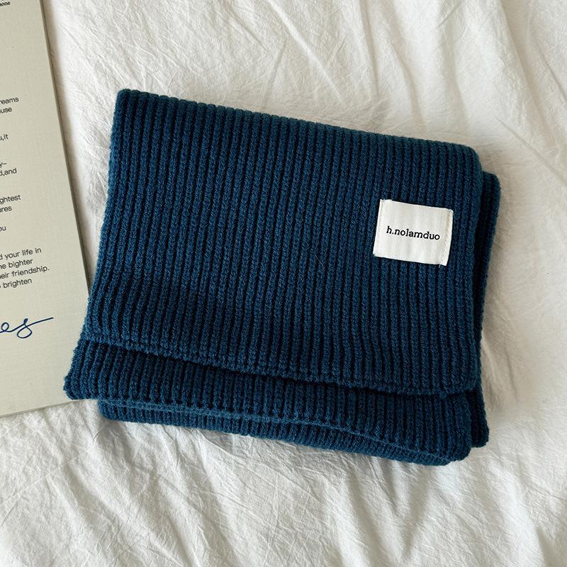New Knitted Scarf Men's and Women's Student Couple Thickened Wool Scarf Korean ins Wind Wool Shawl