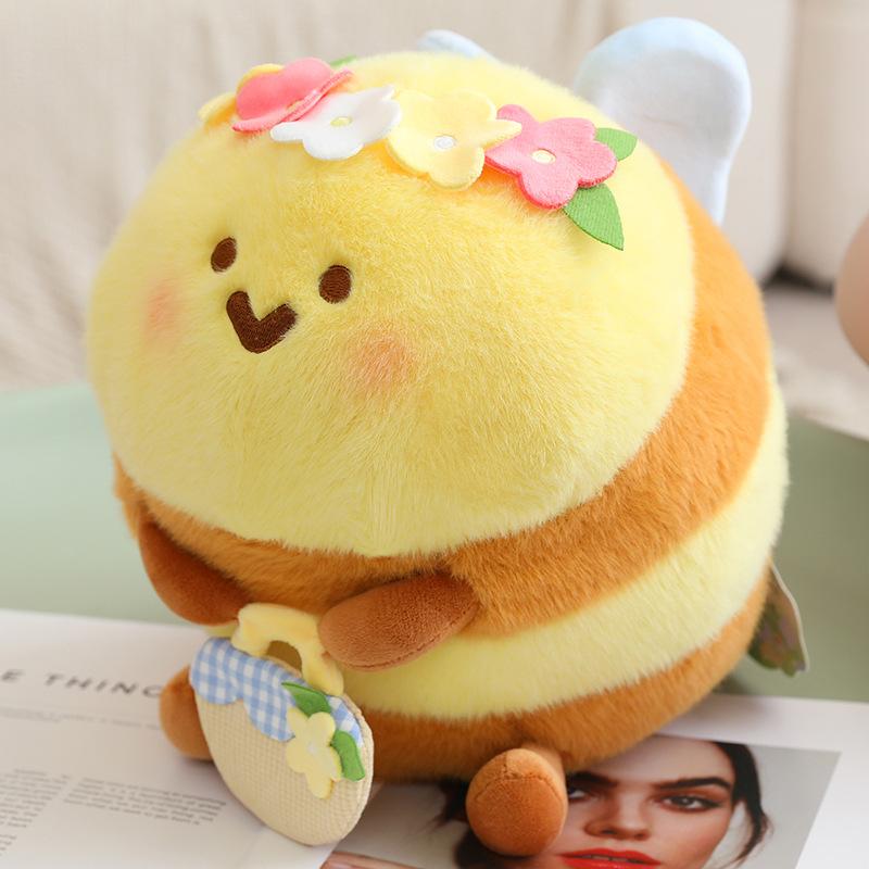 Sanfu Same Flower Basket Little Bee Doll Doll Plush Toy Bee Pendant Birthday Gift Grab Small Pendant