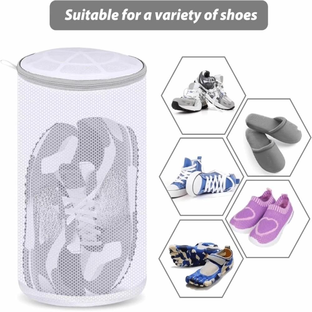Starke Vliesstoff Schuhe Waschbeutel Langlebiger Netz-Waschbeutel mit Reißverschluss Waschschutzbeutel Sneaker