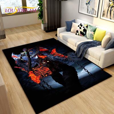 Game God of War Gamers Area Rug Large,Carpet Rug for Living Room Bedroom Sofa Doormat Decoration,Kids Play Non-slip Floor Mat