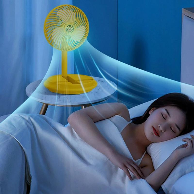 New Electric Fan Retractable Folding Small Fan USB Charging Portable Mini Desktop Home Outdoor Silent Folding Electric Fan