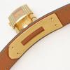 Used HERMES Kelly Watch Wrist Watch KE1.201 Quartz Gold Plated Leather Belt Used Women