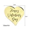 10Pcs Heart Shape Cupcake Topper Silver Gold Color Valentine's Day Acrylic Cake Decor for Party Lover's Party Decorations