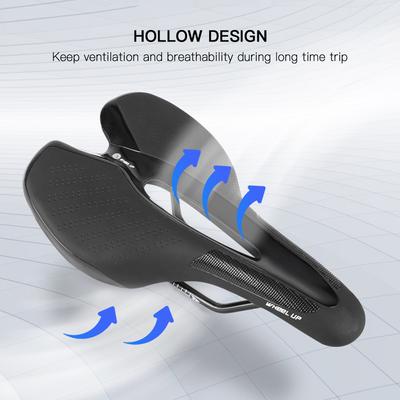Cycle Saddle Hollow Brthable St Cushion with USB Charging Warning Taillight for Cycling Black