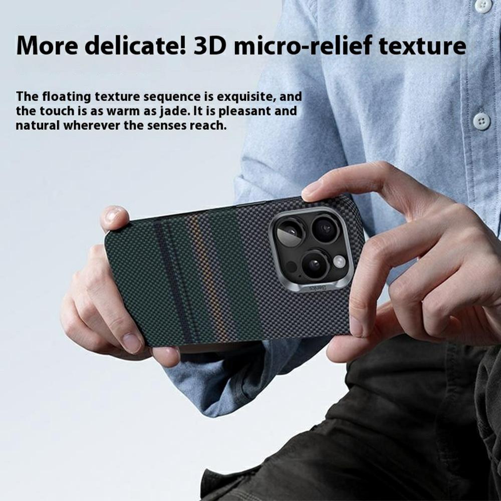 BENKS For iPhone 15 Pro Max Magnetic Case Kevlar Fiber Phone Back Cover Floating Weave Design
