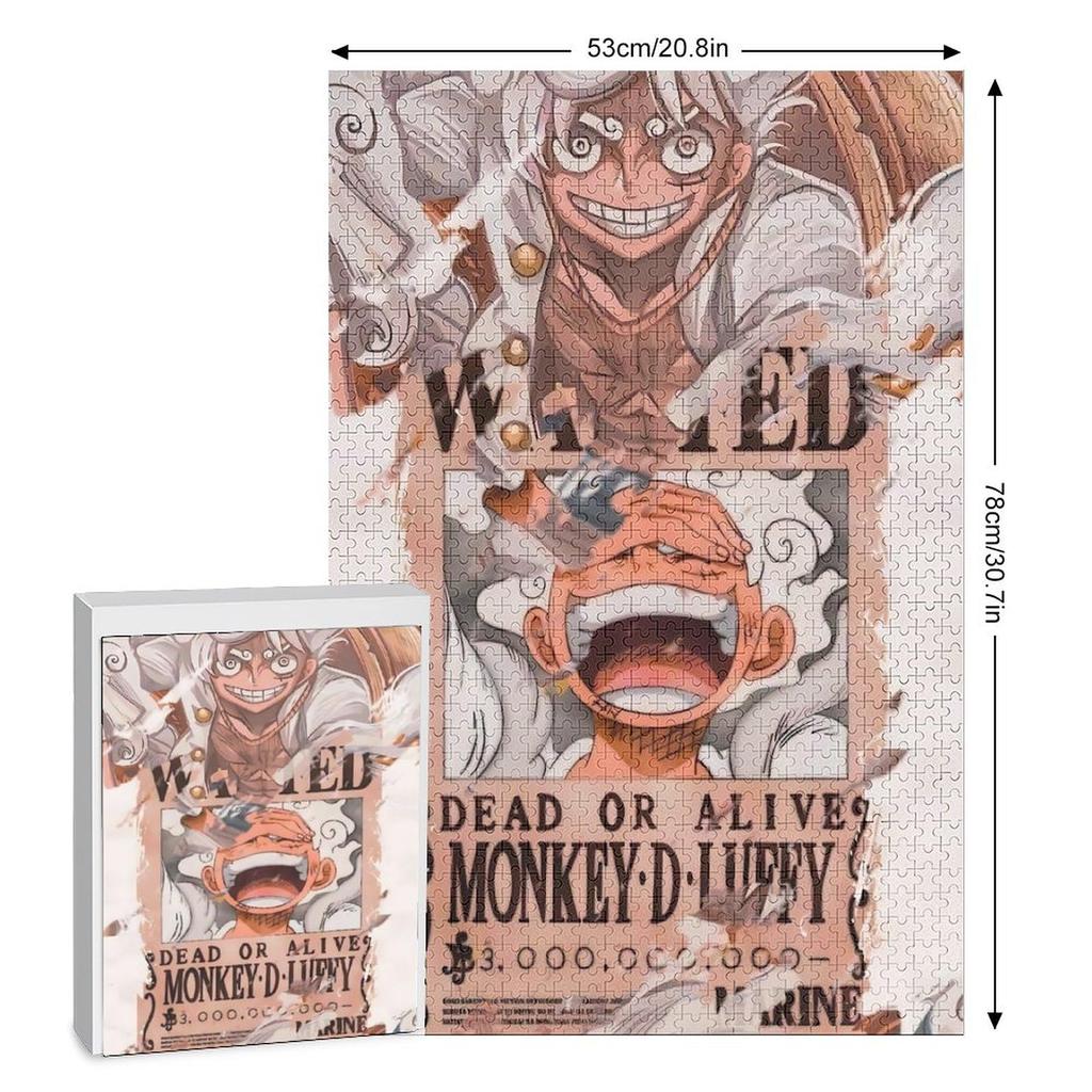 Cike One Piece Monkey Luffy Jigsaw 1000 Character Anime Moe Educational Toy for and Christmas Beginner Wall Decor D. Puzzle, Pieces, Pattern, Wooden,