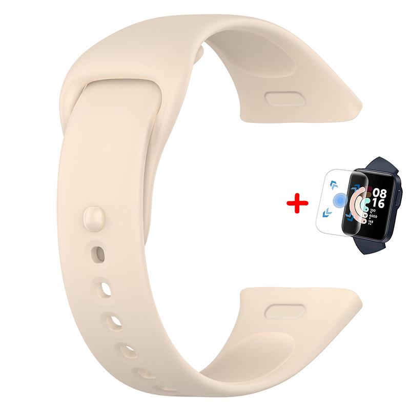 Silicone Band For Xiaomi Redmi Watch 3 Active Strap Replacement Watchband Bracelet For Redmi Watch 3 Lite With Screen Protector