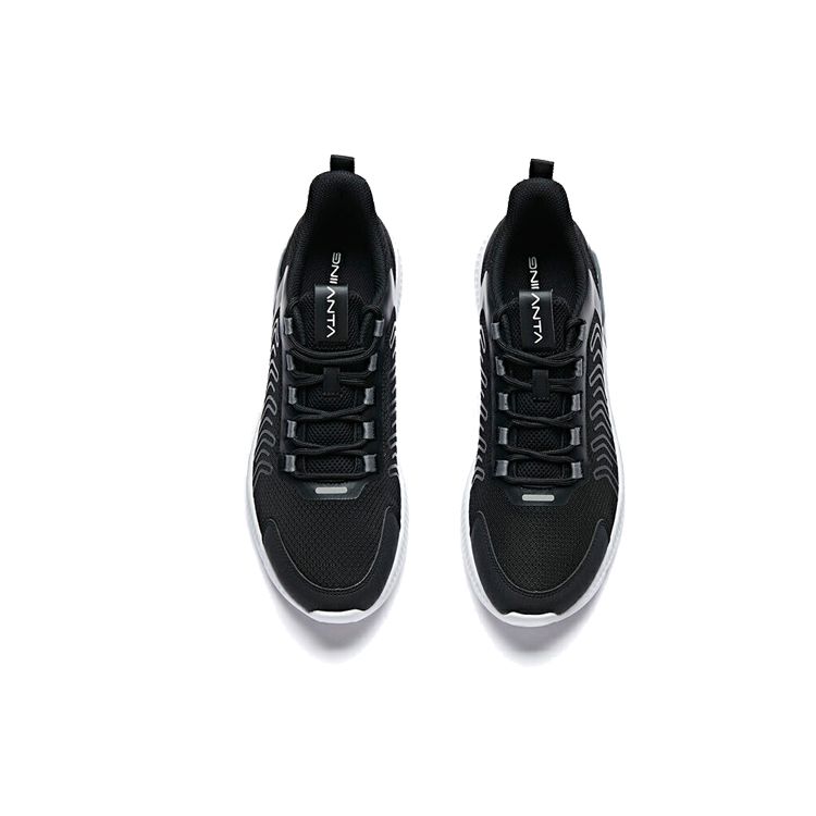 Anta Lightweight Low-Top Running Shoes Men Sneakers Black White 912015520-4