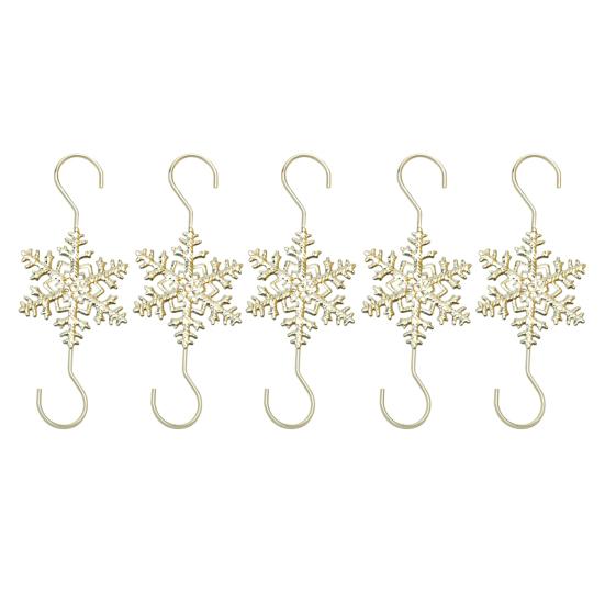 5/10Pcs Christmas Hook Snowflake Design Stainless Steel Hooks Winter Theme Home Holiday Decor Accessory