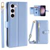 Zipper Pocket Phone Case for Samsung Galaxy S23 Card Slots Stand PU Leather Phone Cover with Straps