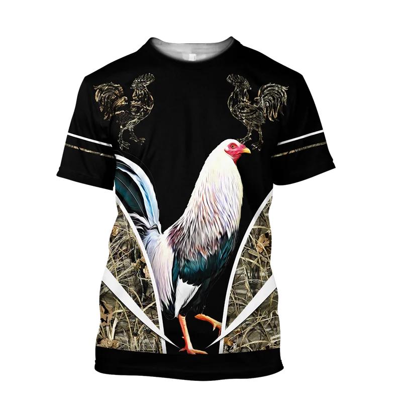 Unisex Rooster Graphic 3D potištěná pánská trička pro muže Oblečení Oversize Trička Košile Léto Neformální Topy s krátkým rukávem Osobnost