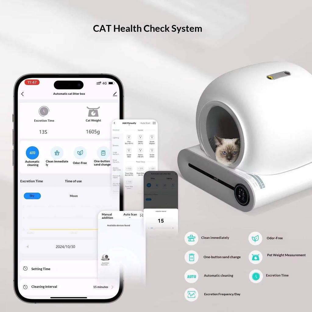 Arenero Para Gatos Automatico EU Warehouse Dropshipping cat Automatic Litter Box Self Cleaning with Odor Control
