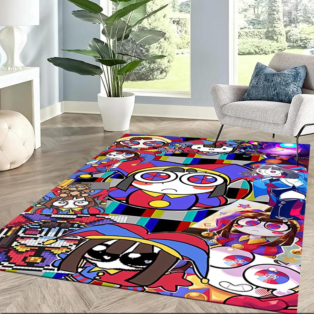 Digital Circus3 Square rugs are a great choice for living rooms, bedrooms, home décor, and as gifts.