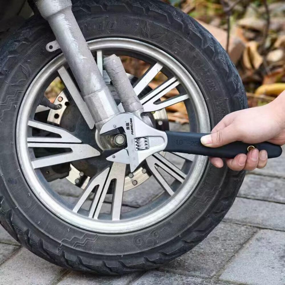 8Inch Durable Adjustable Ratcheting Wrench Self Tightening Universal Bathroom Wrench with Non-Slip Handle Wrench Tool