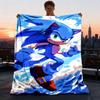 1pc Sonic, Speed Outdoor Flannel Blanket for Girls Soft, Lightweight Throw Perfect for Camping, and Gifting, Digital