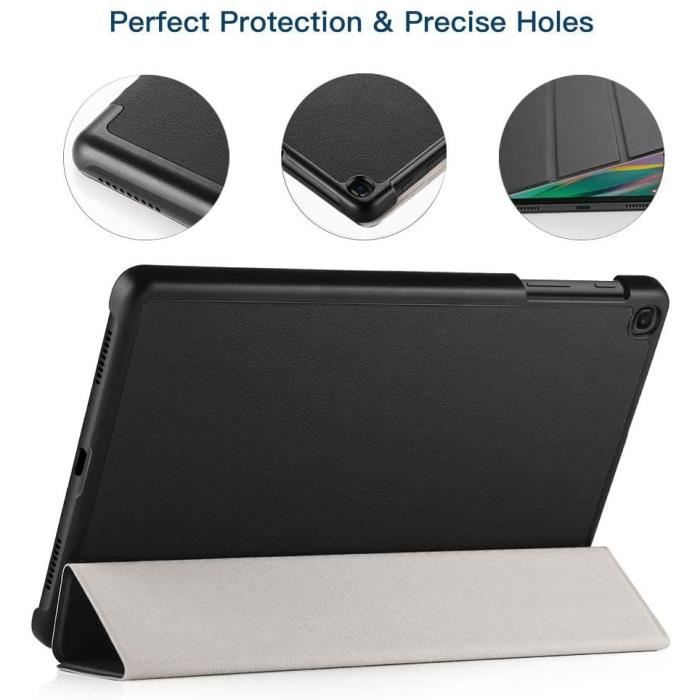 Tablet Case -E.F.CONNECTION - for Samsung TAB A 2019 T510 - Microfiber - Black - Protection 2 Viewing Angles