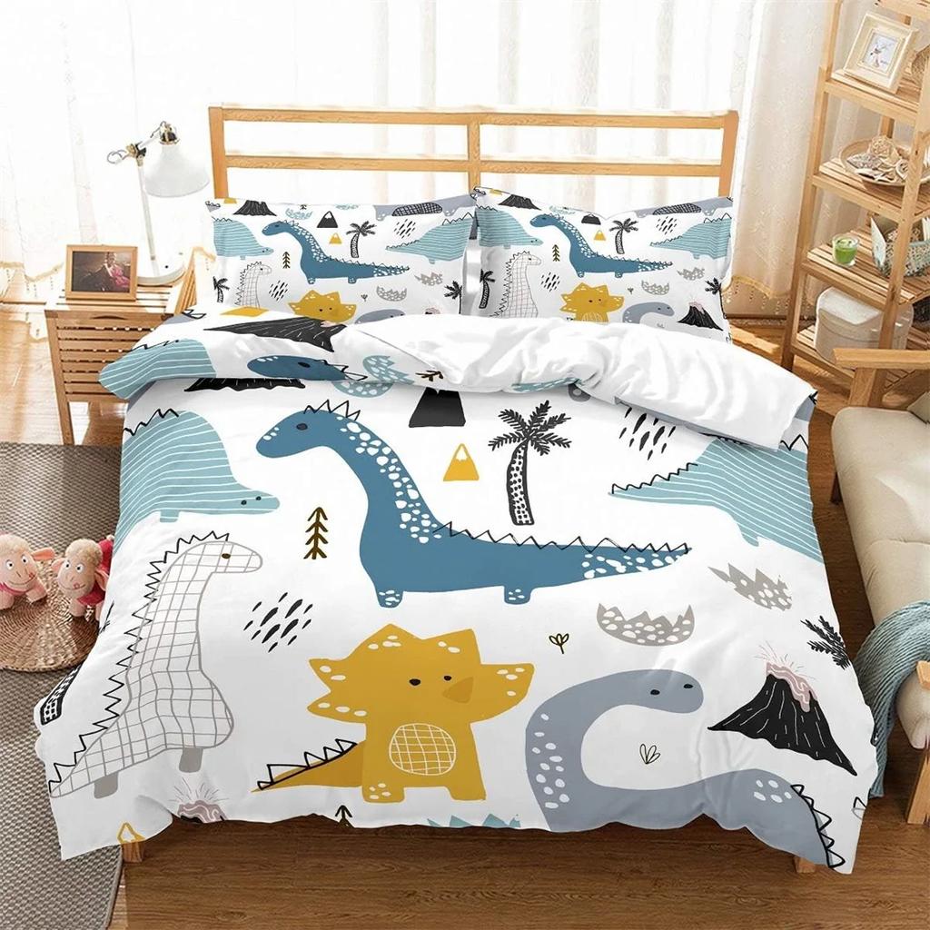 Animal Dinosaur Digital Print Duvet Cover Set, 3D Bedding Set For Kids Adult Bedspread Cover Room Decor 2Pcs With Pillowcases