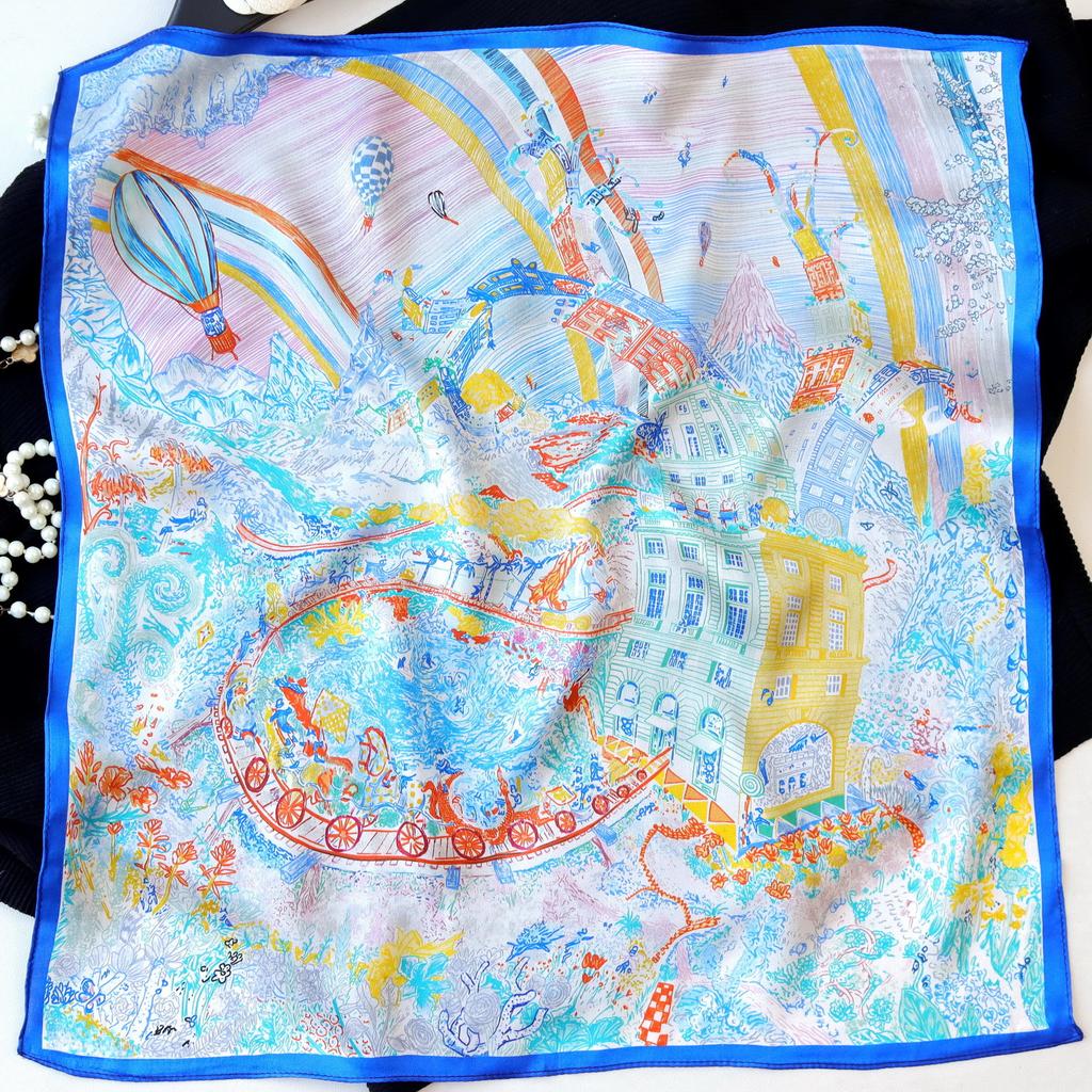 Neuer 100% Naturseide Schal Halstuch Foulard Damen Bandana Schals Frauen Hijab Schal Wickeltuch Quadratisches Kopftuch