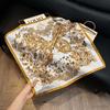 Lao Qian Feng Coffee Color Cashew Nut Silk Scarf Headscarf Versatile Neck Square Scarf Premium Sense Female Foreign Style Decorative Scarf Scarf
