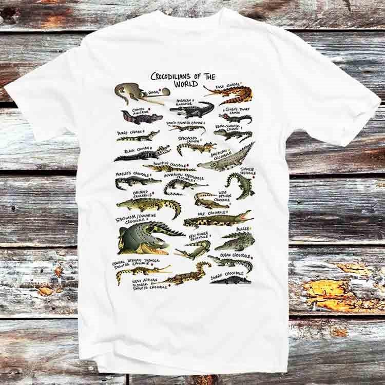 

Crocodilians Of The World Alligator Crocodile Names List T Shirt B1241 M