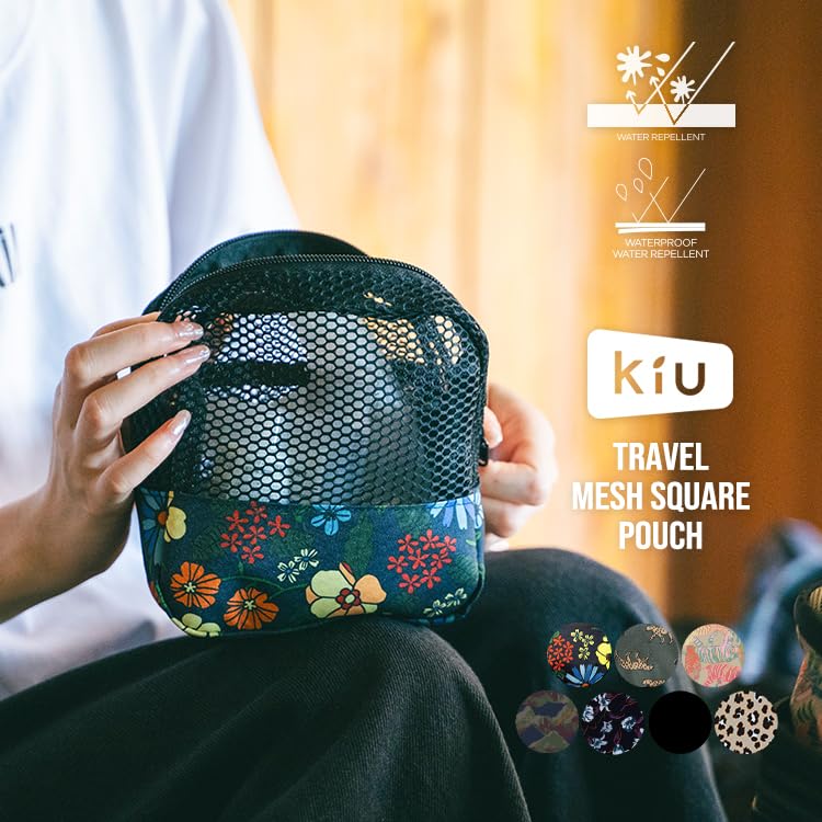 Kiu Travel Mesh Square Pouch Unisex Mesh Cosmetic Gadget Ideal for Business Trips and (K369-367) - Pouch, Pouch, Pouch, Lightweight, Breathable,