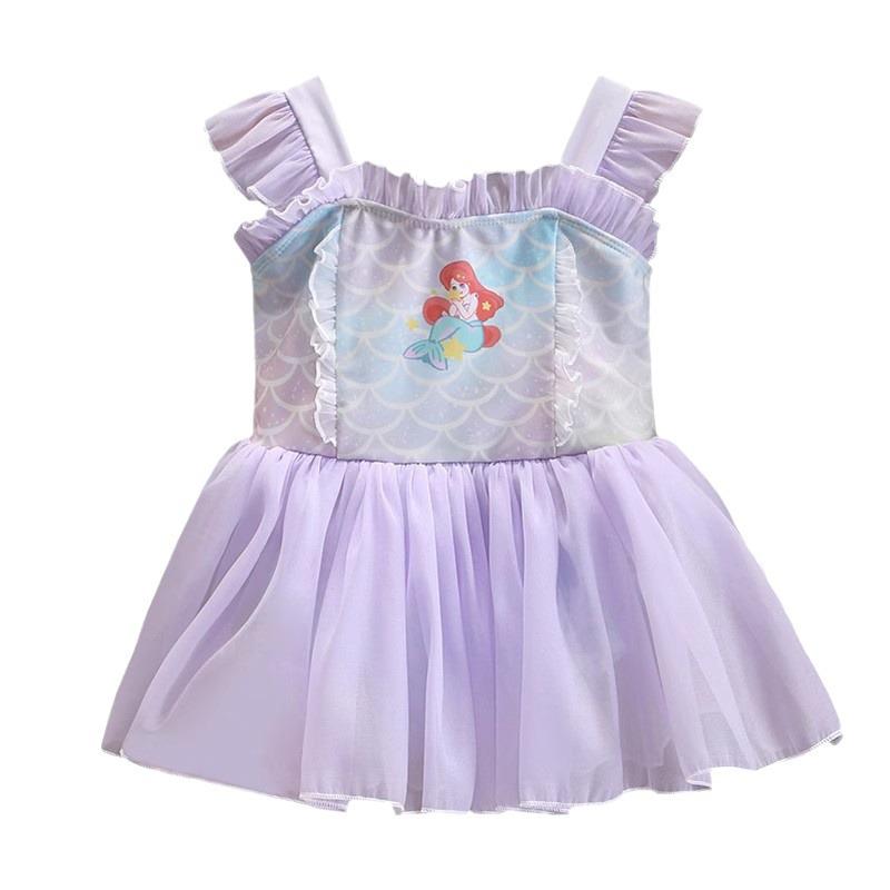 2025 New Girls' One-Piece Mermaid Swimsuit - Cute Princess Summer Swimwear