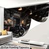 Man Cave Motorcycle Backdrop Vintage Car Repair Shop Photo Booth Background