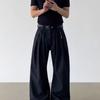 Amerikanischer Retro Old Money Stil Kuh Drei-Falten Gestreifte Jeans Herren und Damen Cleanfit Lässig Fließend Weiter Bein Hose