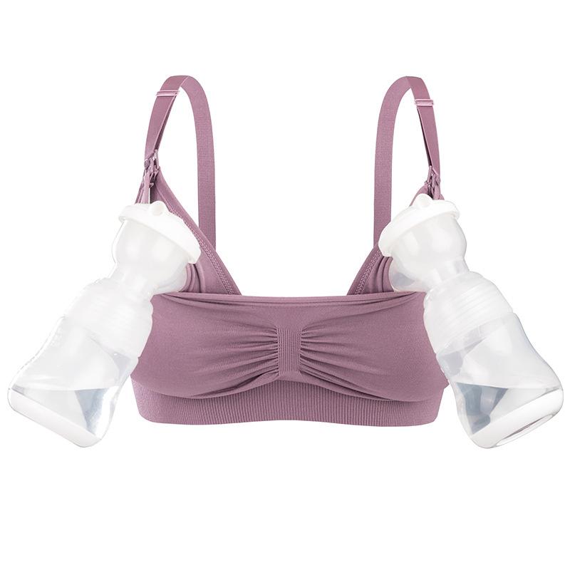 Hands-free Maternity Bra Wire-free Nursing Bra Breast Pump Front-opening Bra