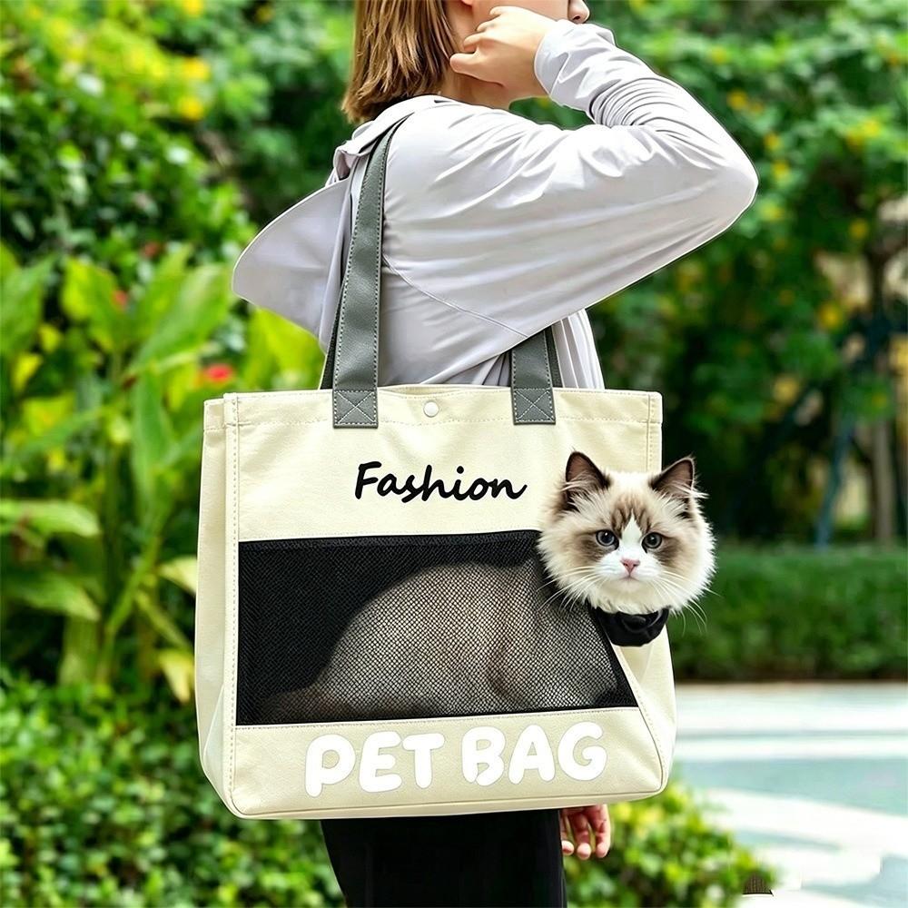 Large Capacity Pet Carrier Bag Soft Breathable Cat Shoulder Bag Cats Carrying Case Camping
