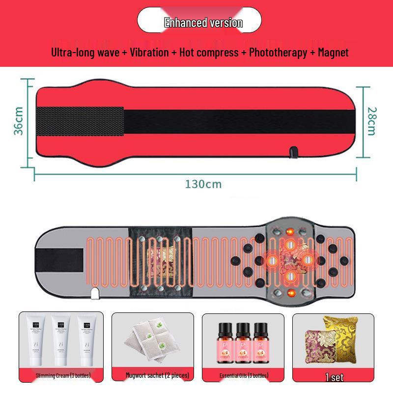 Ultra-Long Wave Hot Compress Waist Belt: Abdominal Heating, Uterine Warming, Vibration & Fat Burning Slimming Device