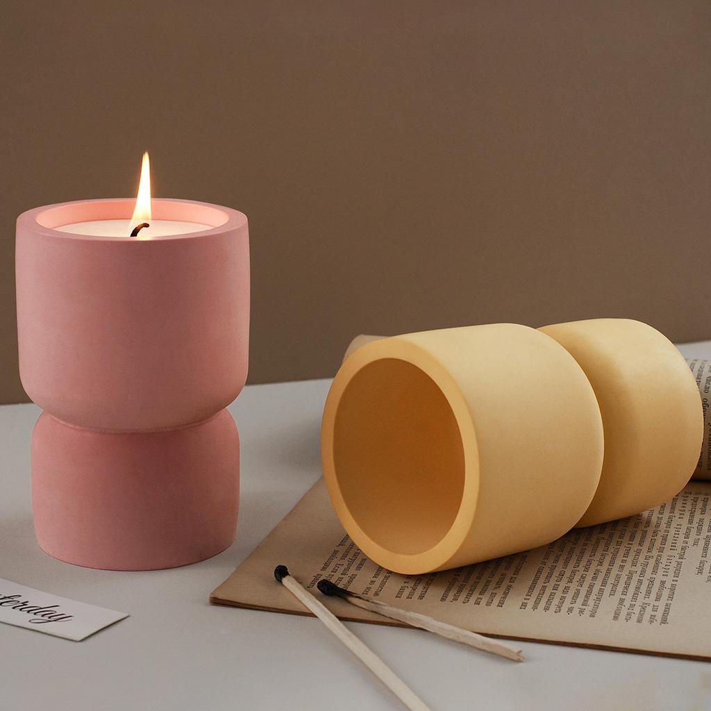 Cylindrical Candle Cup Silicone Mold DIY Incense Ashes Catcher Craft Making Plaster Concrete Resin Vase Casting Molds Home Decor