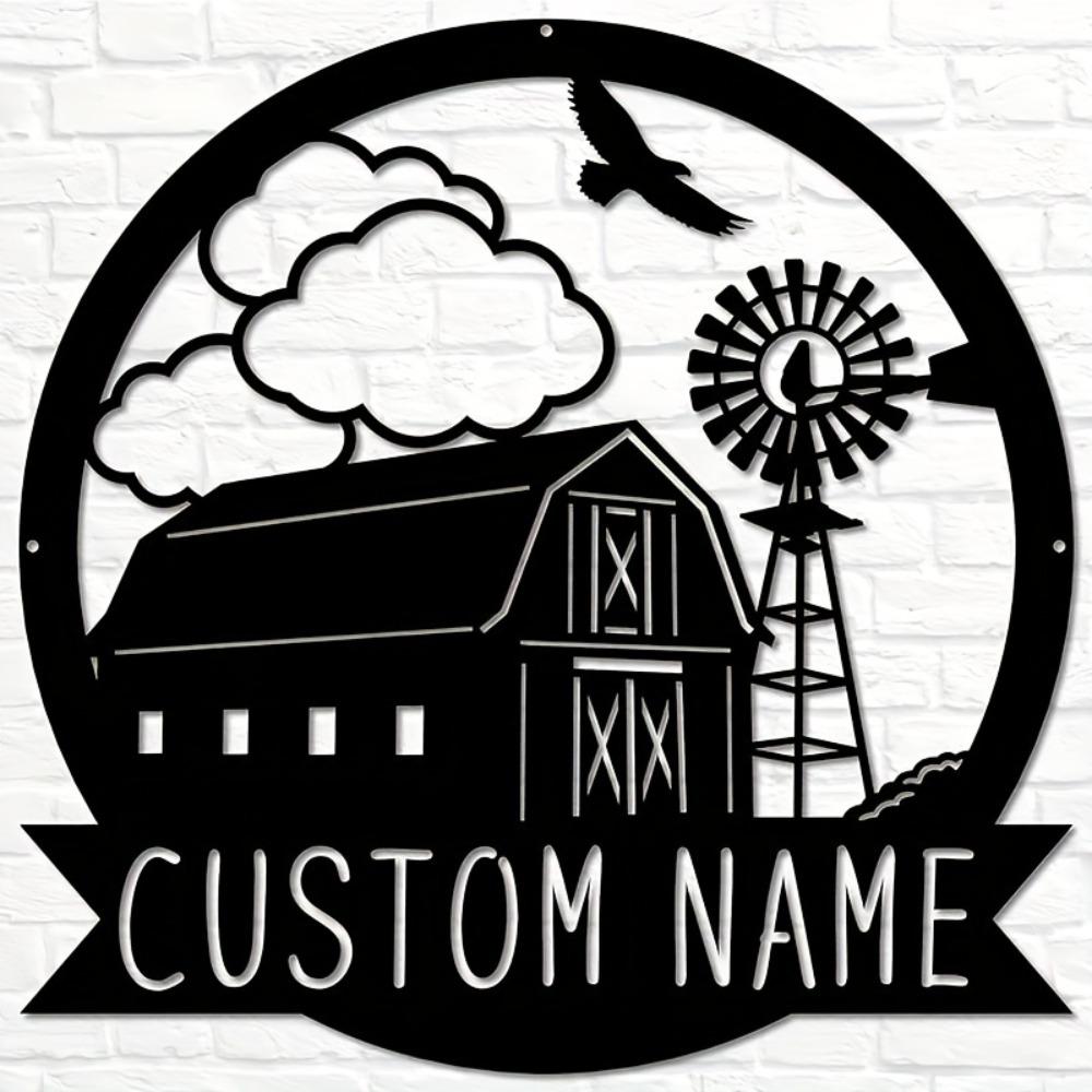 Vintage Barn Metal Sign Large Farmhouse Wall Art Outdoor Windmill Decoration Wedding Family Home Gift