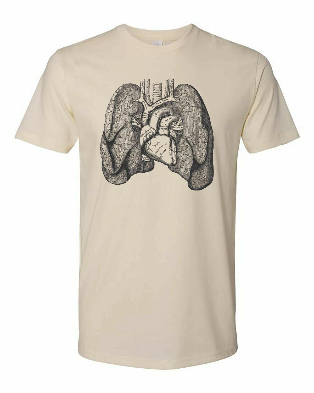 

Cottage Cult Clothing Tee T Shirt Cotton Medical Anatomy Victorian Art Lungs #2 XL
