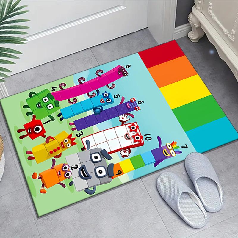 1pc 3D-Number-Blocks-Cartoon Design Area Rug - Non-Slip, Soft & Cozy Floor Mat for Living Room, Bedroom, Office - Indoor/Outdoor Decorative Carpet