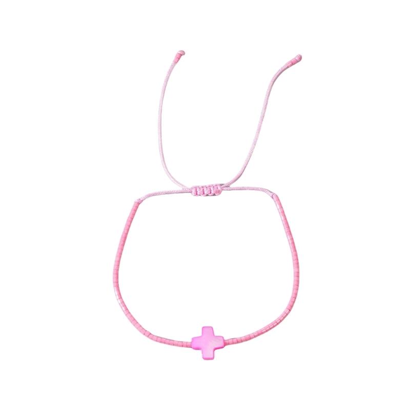 Elegantní Ručně vyráběný Vícebarevný Korálkový Náramek s Křížky Nastavitelný Šperkový Doplněk pro Každodenní Nošení Bohemské Styly