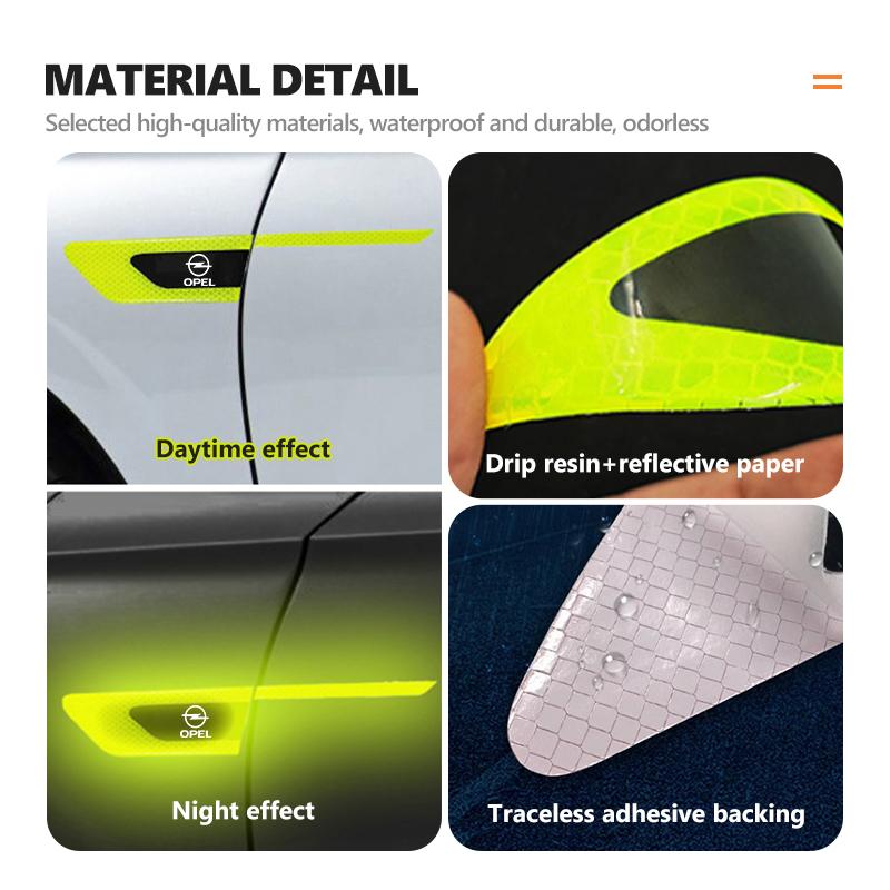 Car Reflective Sticker Door Bumper Anti-collision Protector Strips For Opel ADAM ASTRA J K CORSA E INSIGNIA MOKKA VIVA Meriva