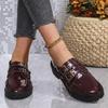2024 Autumn Women New Buckle Decor Loafers Retro Solid Mary Jane Shoes Daily Shopping Ladies Thick Heels Zapatos Mujer