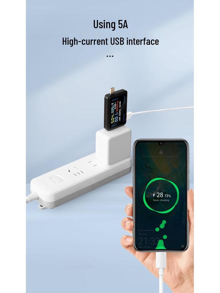 Multifunktionales USB-Spannungs- und Strommessgerät mit Digitalanzeige