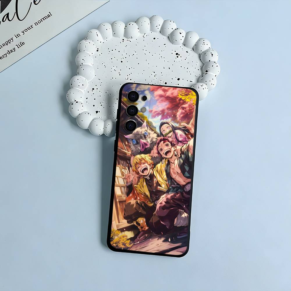 

D-Demon Slayer- Kimetsu no Yaiba Black Soft Silicone Phone Case for Samsung S25, S24, S21, S22, S23, S30, FE, Lite Samsung S23ULTRA5G