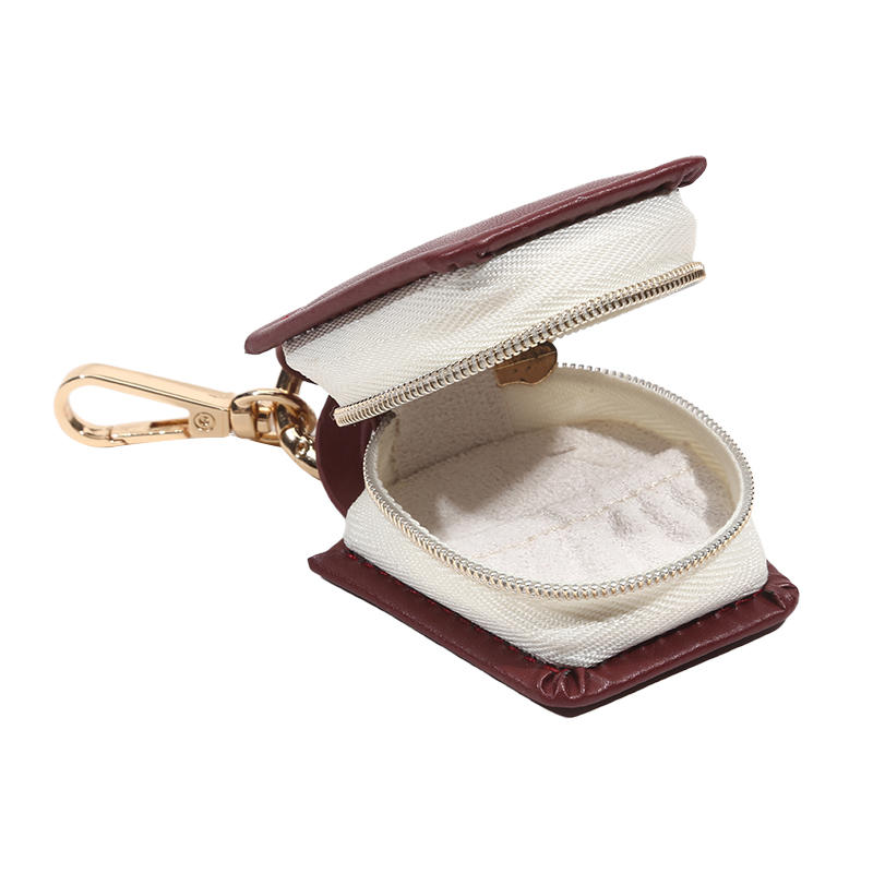 Portable Mini PU Jewelry Box Minimalist Gifts Jewelry Storage Case Keychain Travel Bag Pendant Bag Accessories