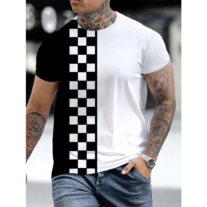 

Летняя футболка с короткими рукавами и круглым вырезом с 3D-цифровым принтом для мужчин XXXL