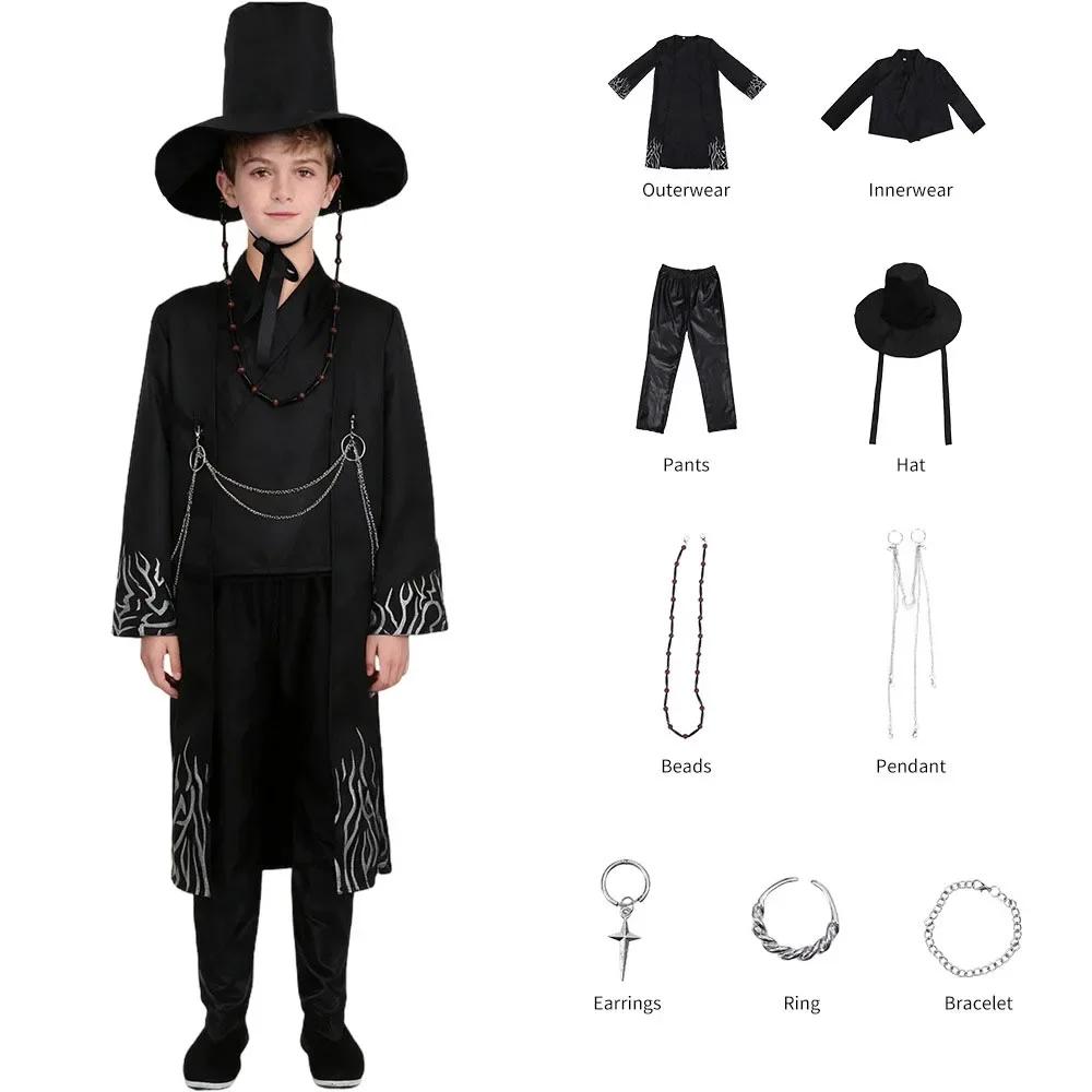 Film Rolspel Props Feest Cosplay Set voor Jongens Jinu Halloween Feest Cosplay Stripboek Tentoonstelling Kostuum Outfit 140 black