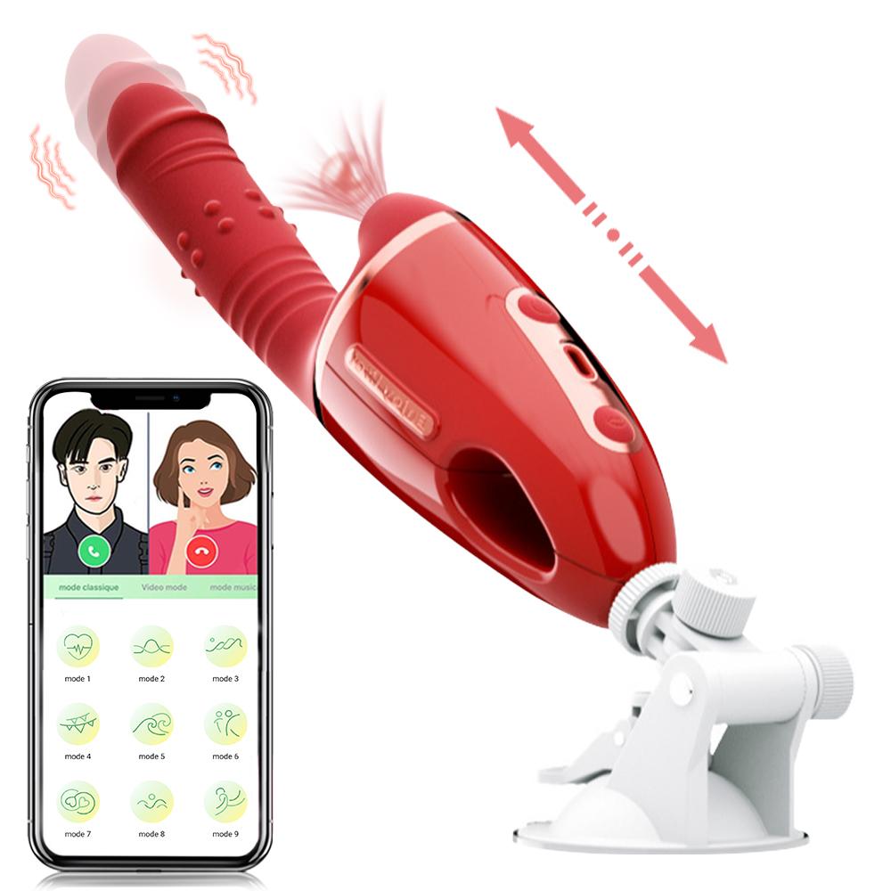 9 Vibrating Sex Machine Thrusting Dildo Vibrator G Spot Clitoral Massage Penetration Suction Disk Adult Sex Toys for Women Men