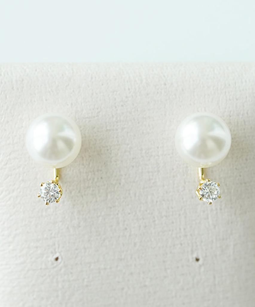 Alleun Silver 925 Pearl Cubic Hanbok Namyang Earrings